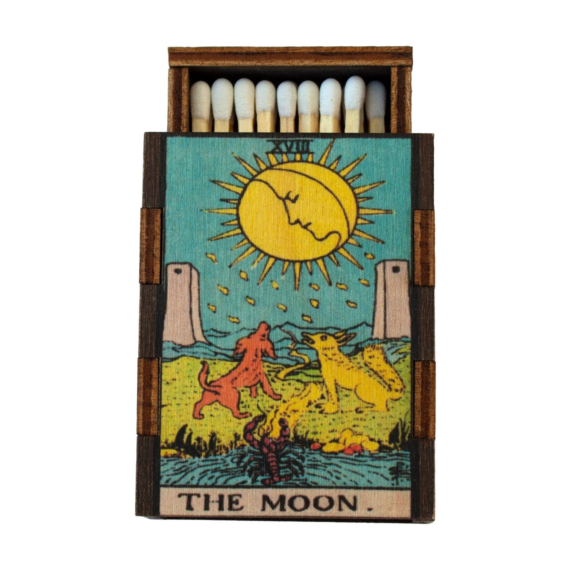 Matches • Tarot Moon Wooden Matchbox • Home Decor Candle Acc - EPOQUE