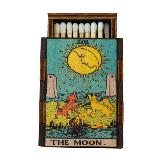 Matches • Tarot Moon Wooden Matchbox • Home Decor Candle Acc - EPOQUE