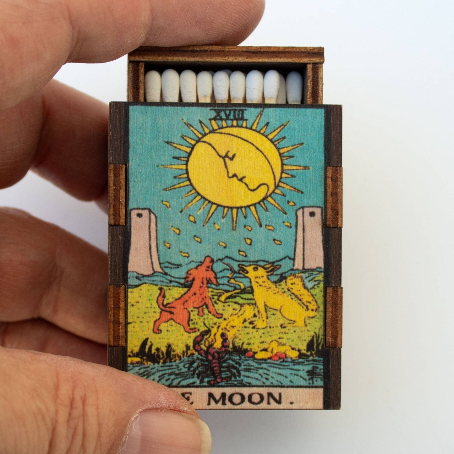 Matches • Tarot Moon Wooden Matchbox • Home Decor Candle Acc - EPOQUE