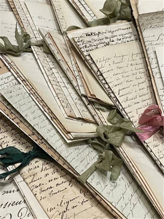 Original French Script Pages – Set of 2 - EPOQUE