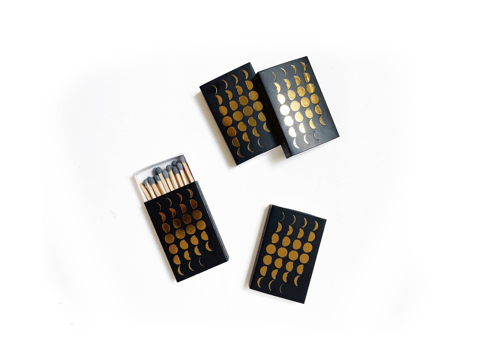 Phases of the Moon Matchbox | Gold on Black Celestial Decor - EPOQUE