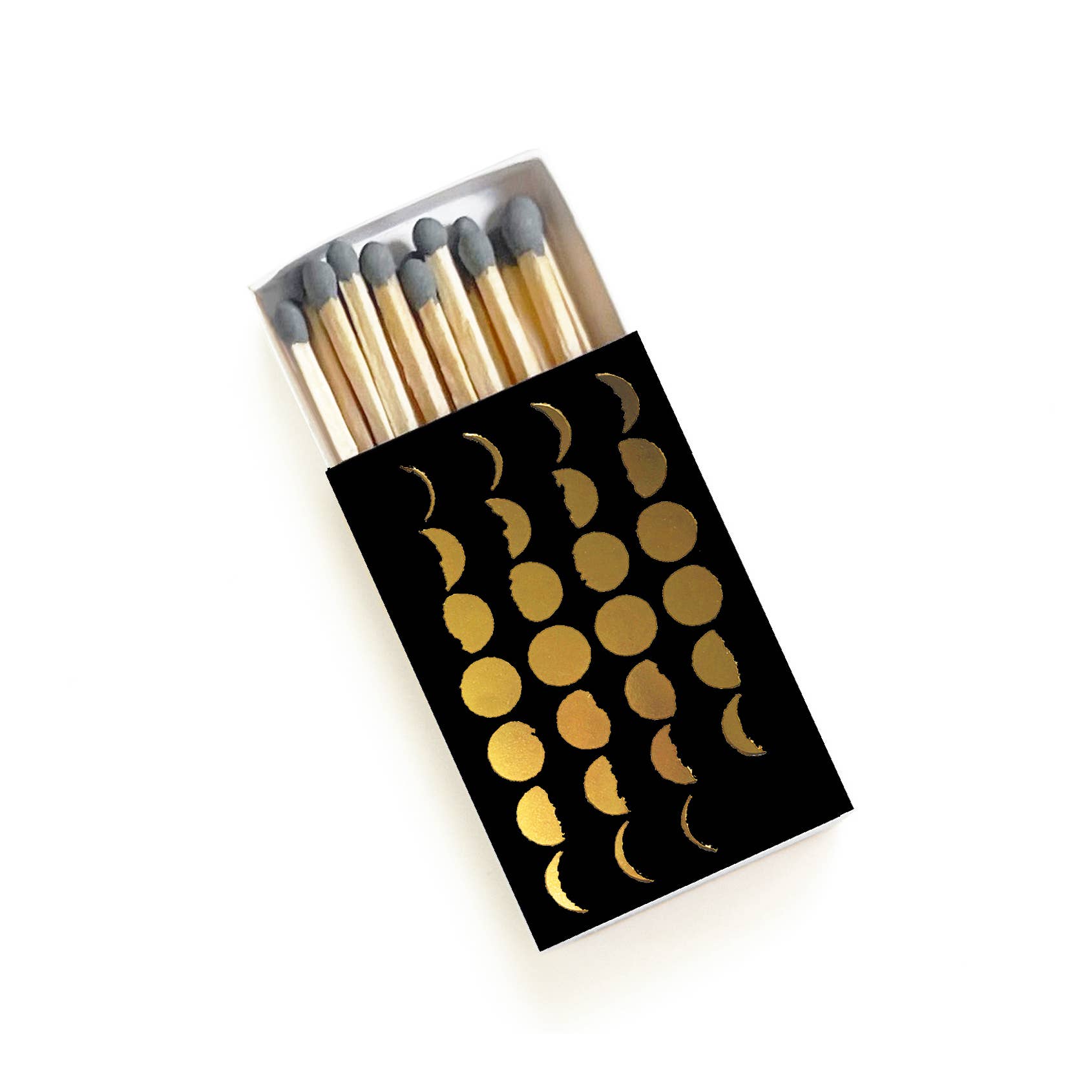 Phases of the Moon Matchbox | Gold on Black Celestial Decor - EPOQUE