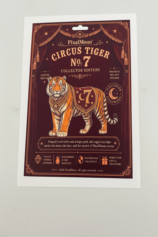 PixalMoon™ Circus Tiger No. 7 — Collector Edition Die - Cut Sticker - EPOQUE