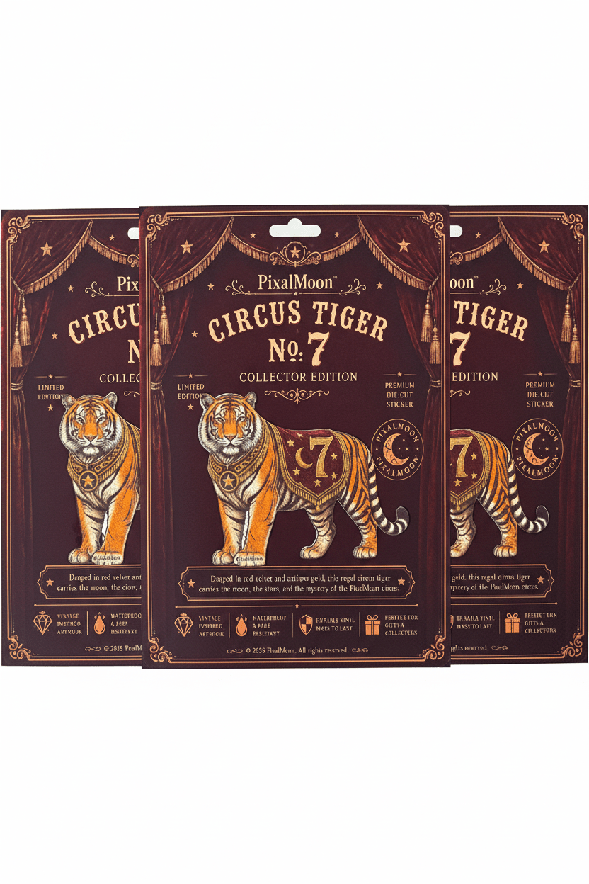 PixalMoon™ Circus Tiger No. 7 — Collector Edition Die - Cut Sticker - EPOQUE