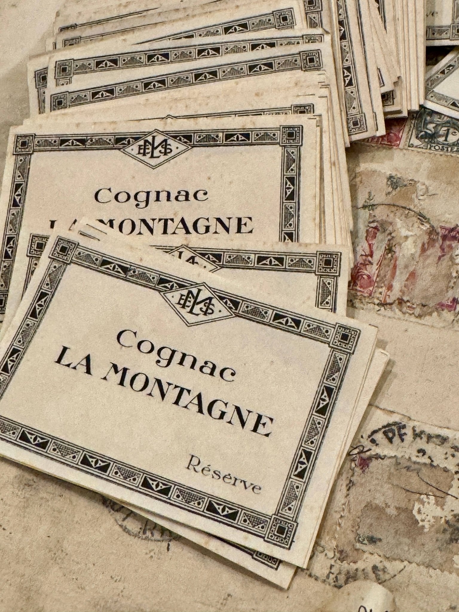 RARE Antique French Cognac Labels – Set of 2 - EPOQUE
