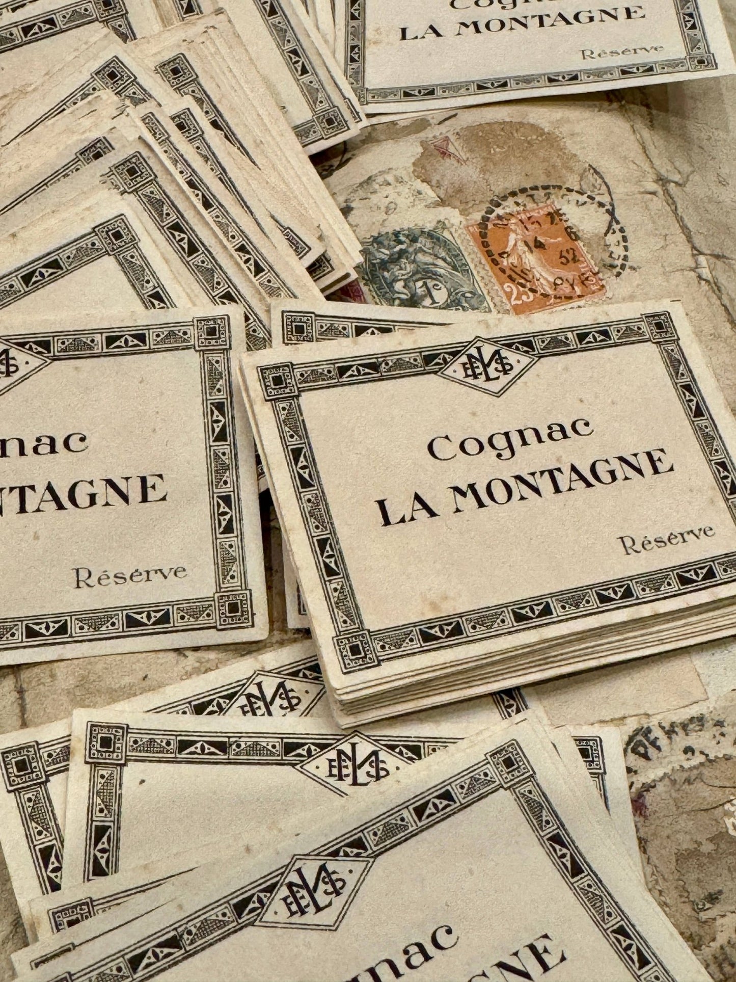 RARE Antique French Cognac Labels – Set of 2 - EPOQUE