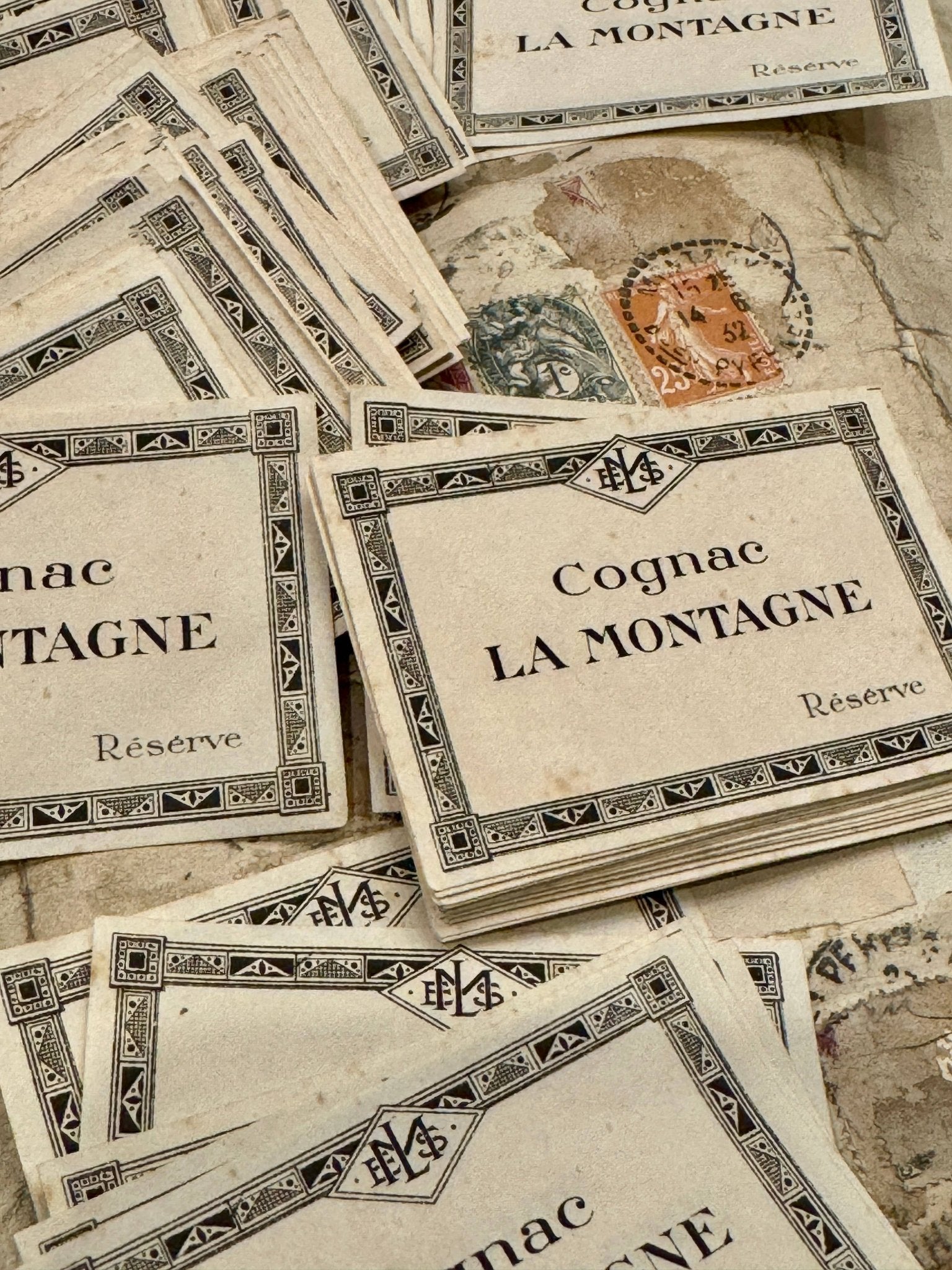 RARE Antique French Cognac Labels – Set of 2 - EPOQUE