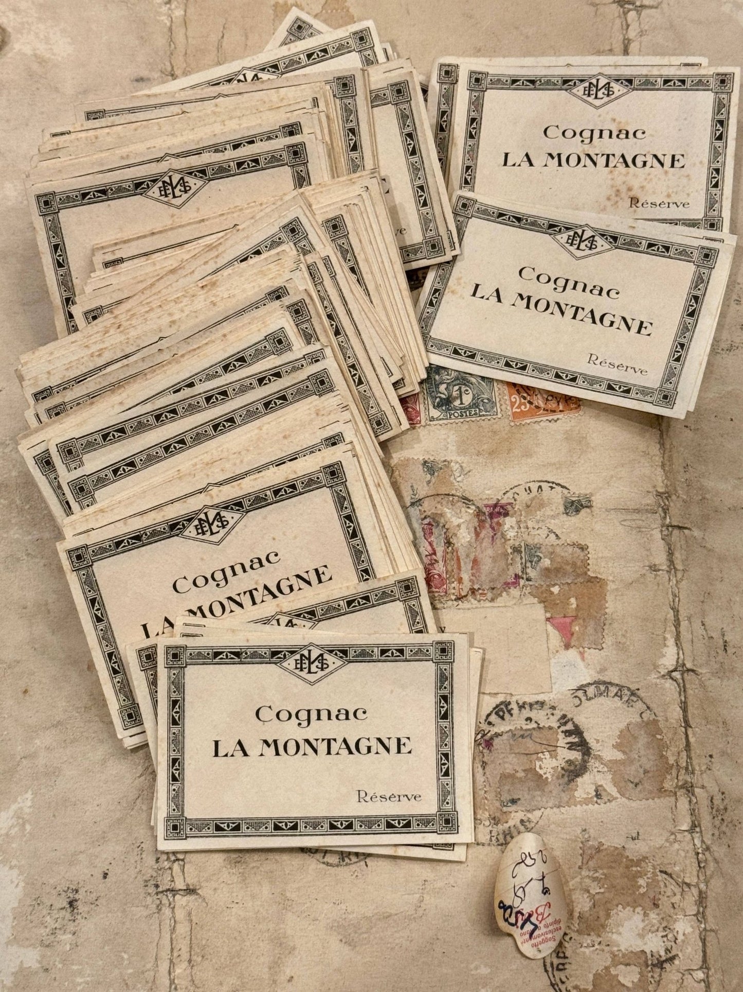 RARE Antique French Cognac Labels – Set of 2 - EPOQUE