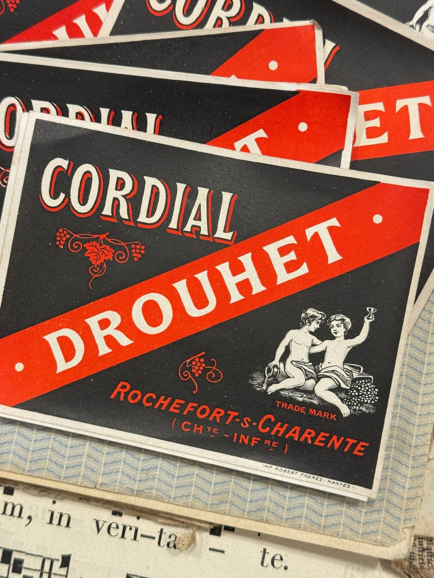 RARE Antique French CORDIAL Labels – Set of 2 - EPOQUE