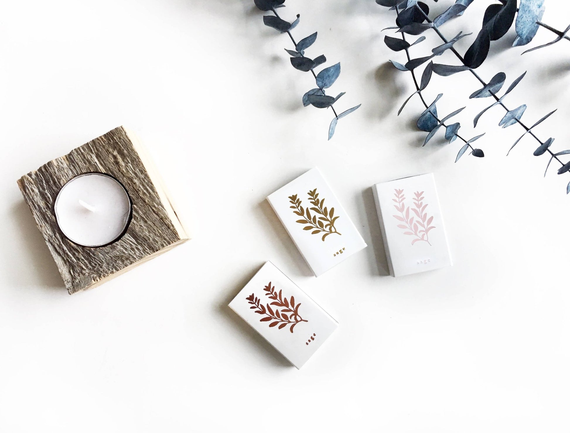 Sage Matchbox | Embossed Botanical Match Holder - EPOQUE