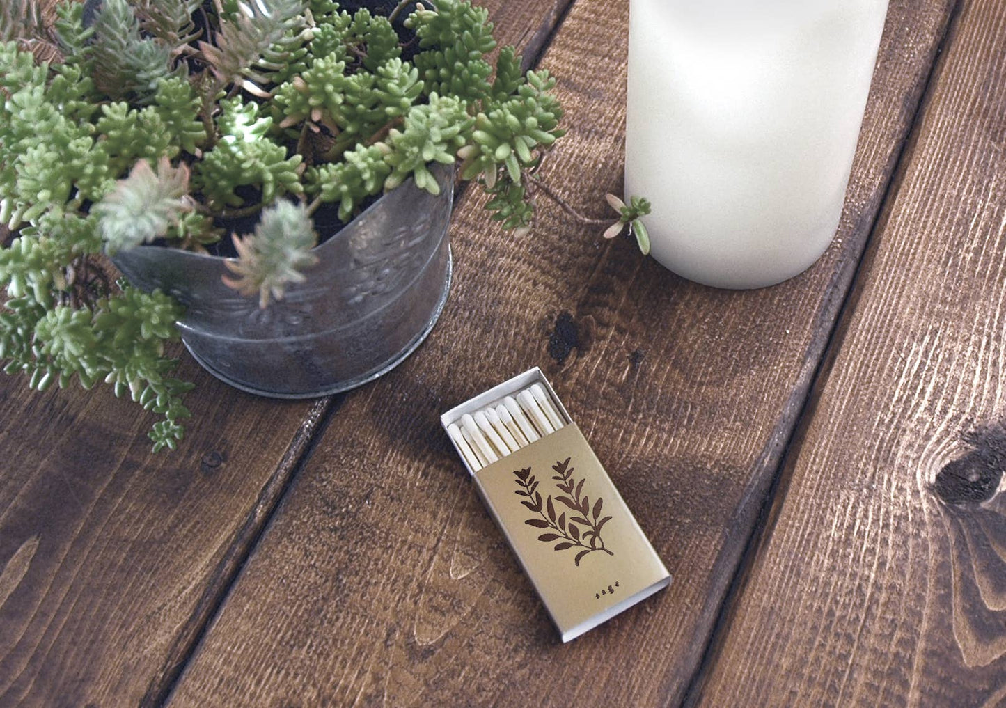 Sage Matchbox | Embossed Botanical Match Holder - EPOQUE