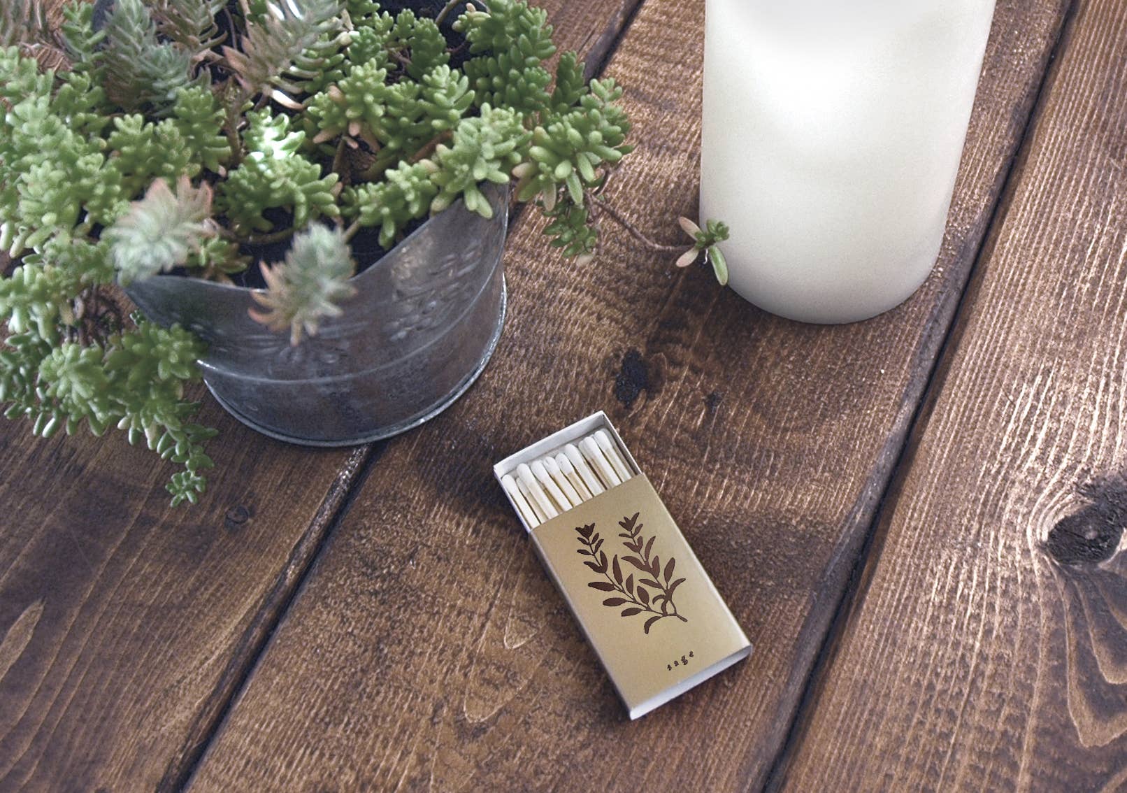 Sage Matchbox | Embossed Botanical Match Holder - EPOQUE