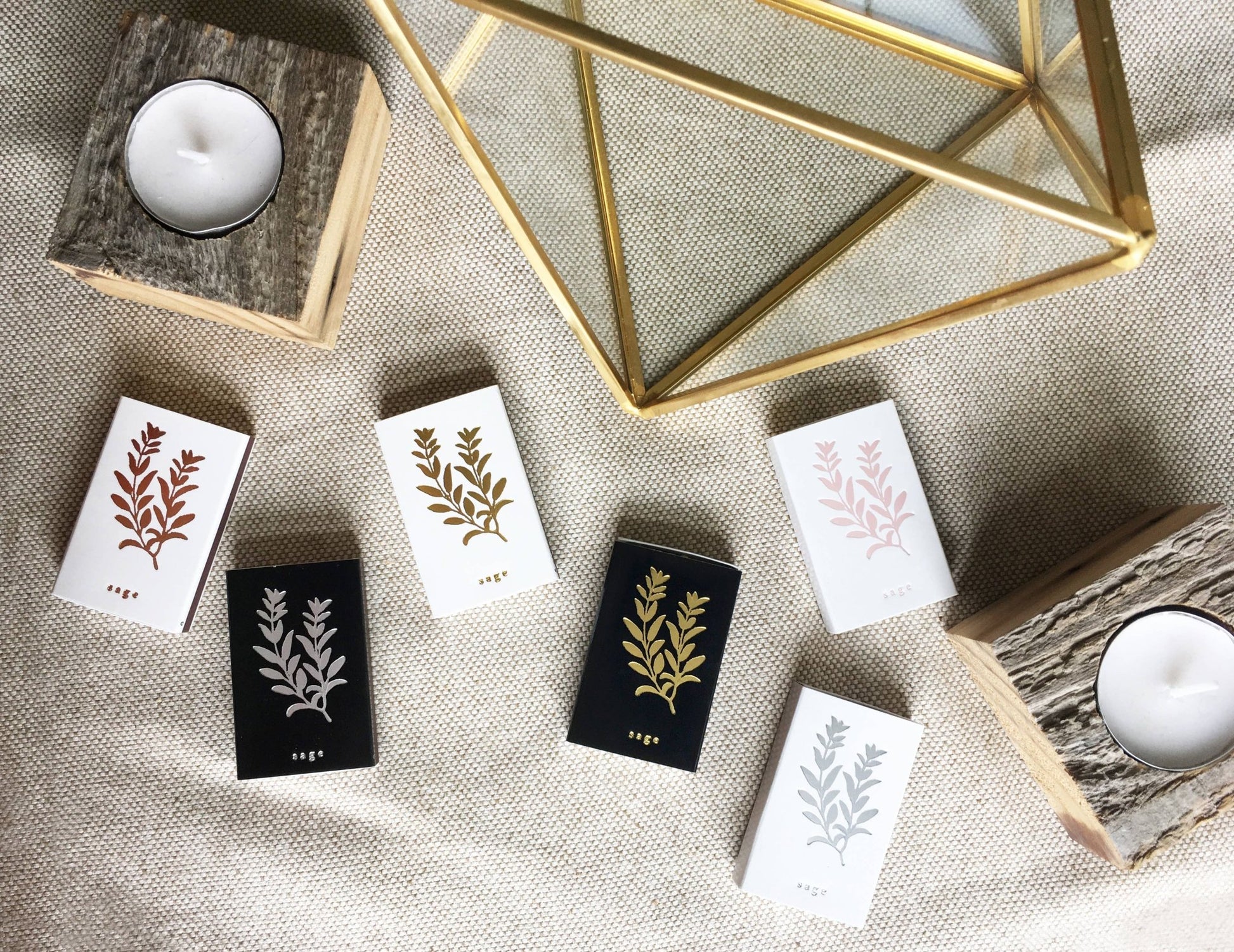 Sage Matchbox | Embossed Botanical Match Holder - EPOQUE