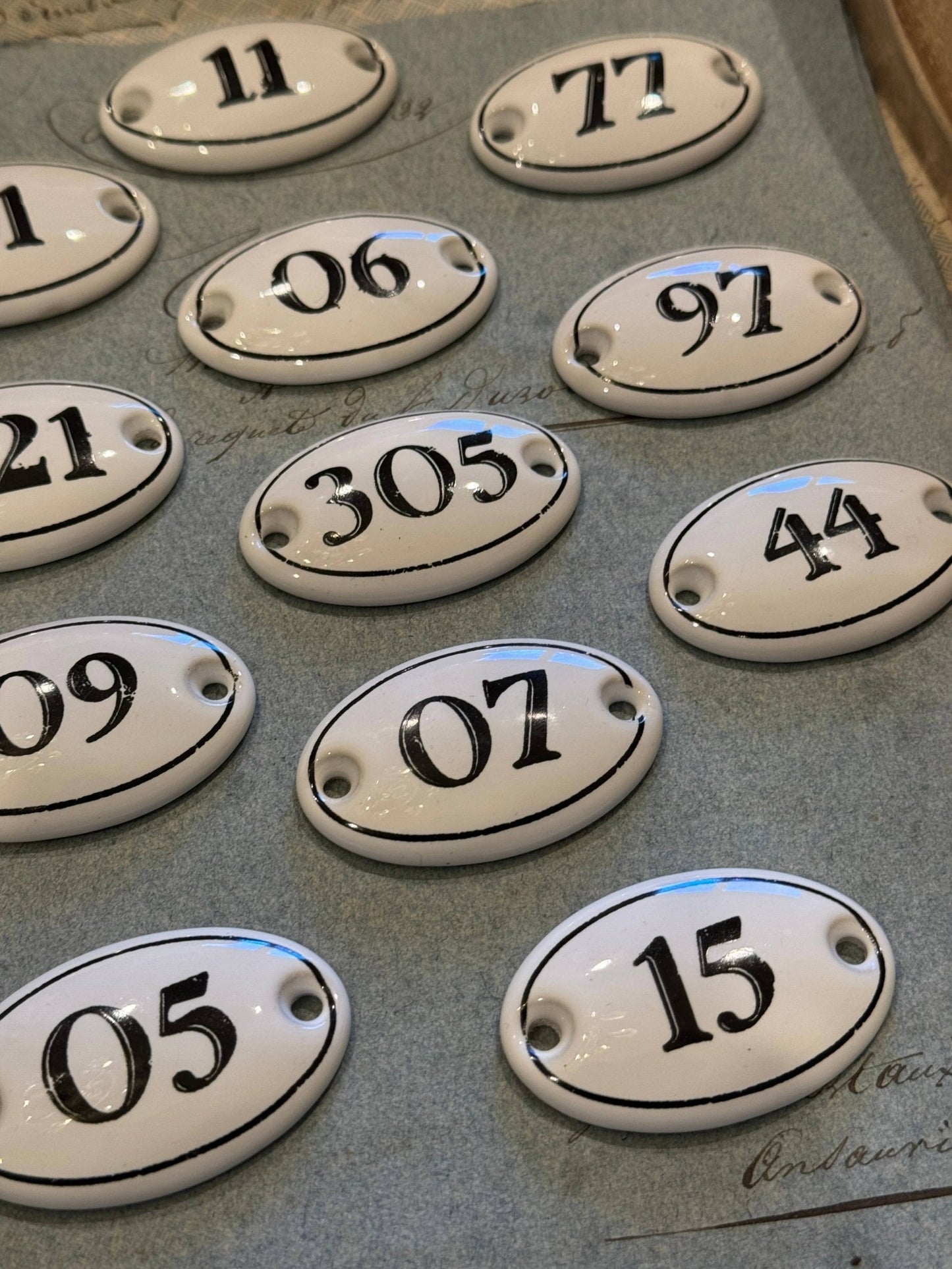 Set of 12 Porcelain Bisque Numbers - EPOQUE