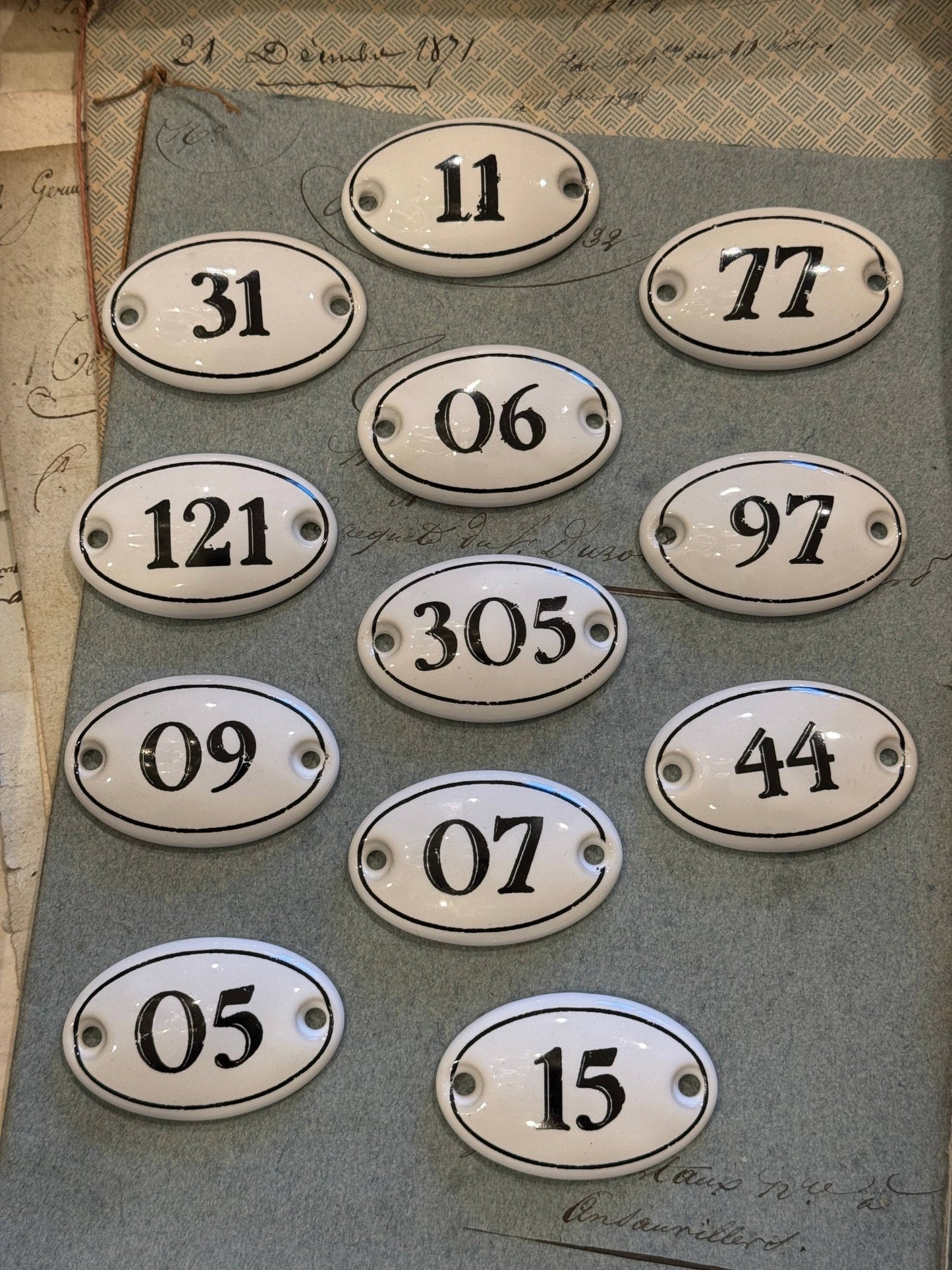 Set of 12 Porcelain Bisque Numbers - EPOQUE
