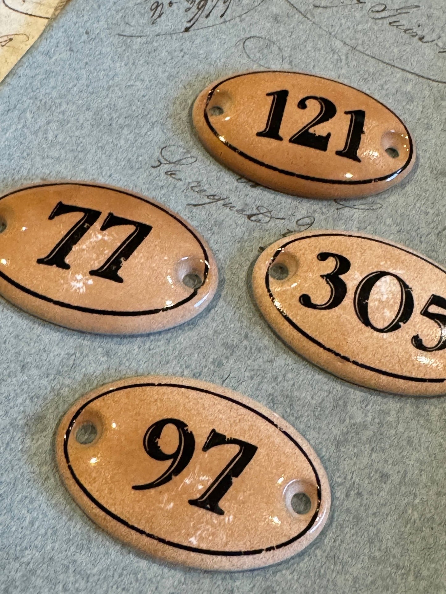 Set of 12 Porcelain Bisque Numbers - EPOQUE
