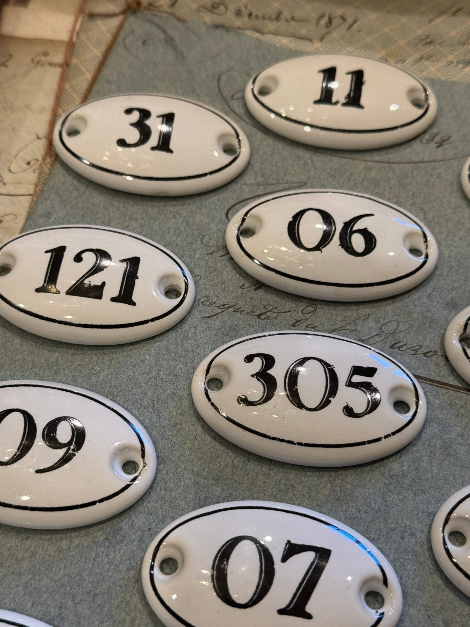 Set of 12 Porcelain Bisque Numbers - EPOQUE