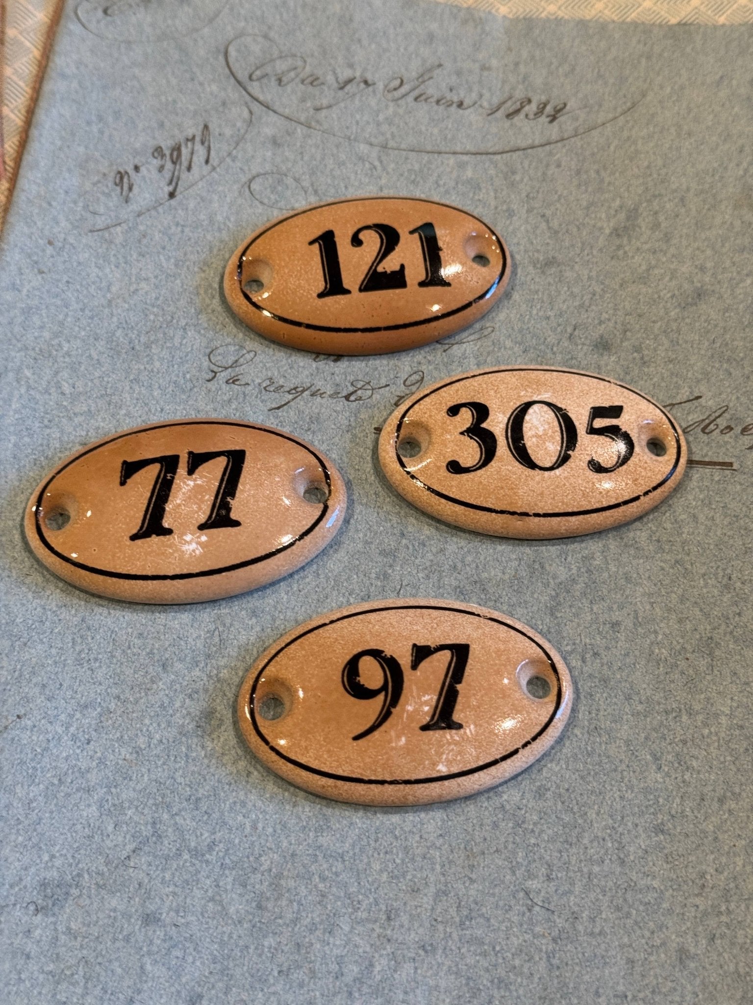 Set of 12 Porcelain Bisque Numbers - EPOQUE