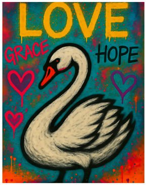 Swan Graffiti Print - EPOQUE