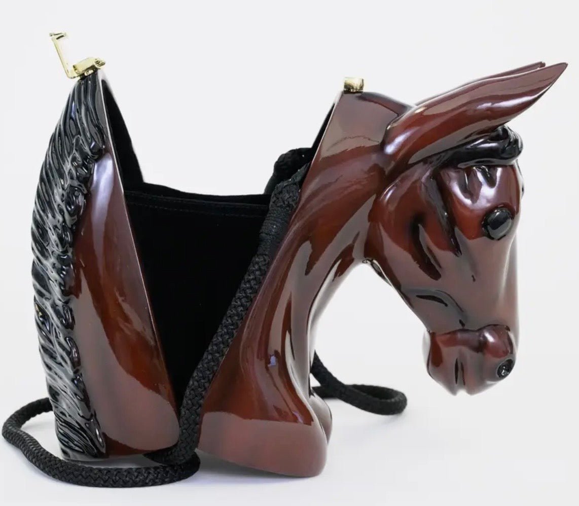 Timmy Woods Equestrian Acacia Wood Hand Carved Crossbody - EPOQUE