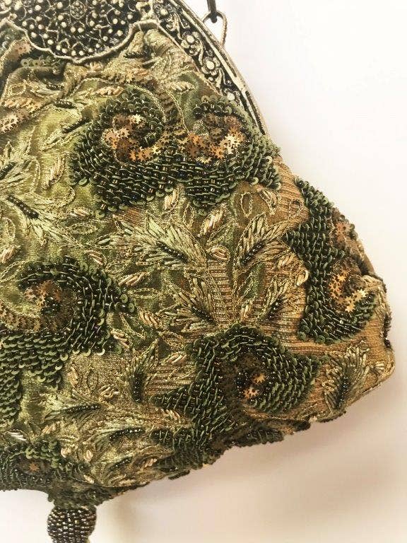 VINTAGE GREEN TASSEL BAG - EPOQUE
