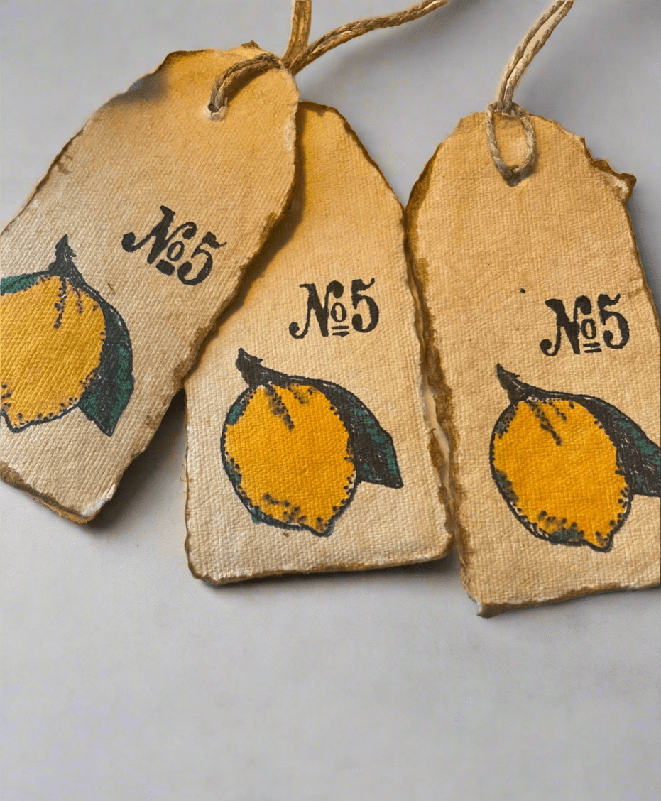 Vintage Lemon Handmade Gift Tags - EPOQUE