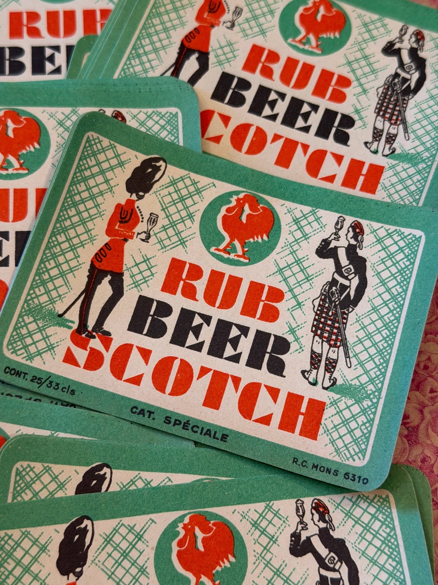 Vintage Rub Beer Scotch Labels in bundles of 2 - EPOQUE