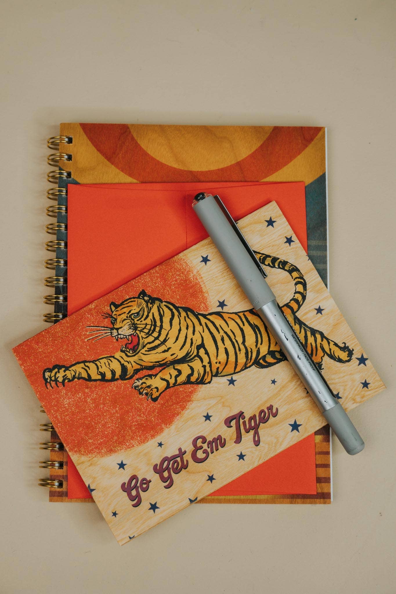Wood Folding Card - Go Getem Tiger - EPOQUE