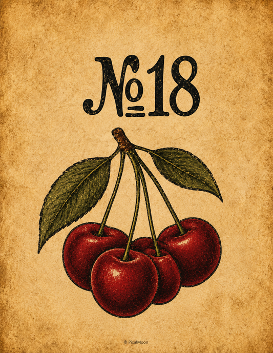 Vintage Botanical Art Print No. 18 — Framed Cherries